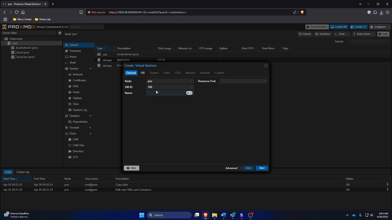create a vm